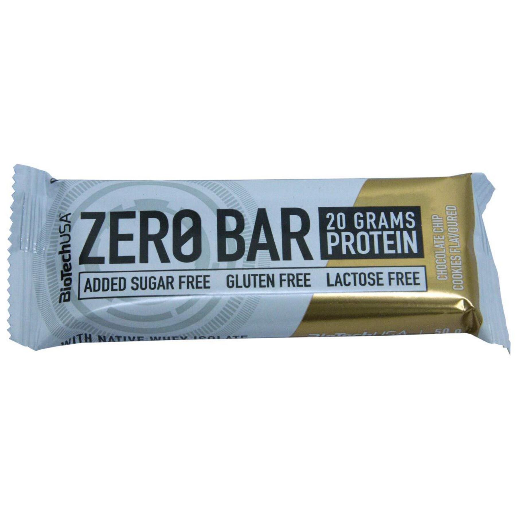 Set van 20 snackdozen Biotech USA zero bar - Chocolat chip cookies