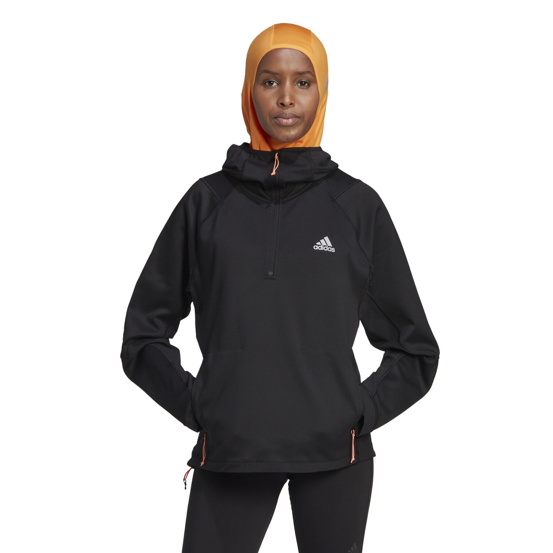 Dames sweatshirt adidas X-City Cold.RDY Running Cover-Up