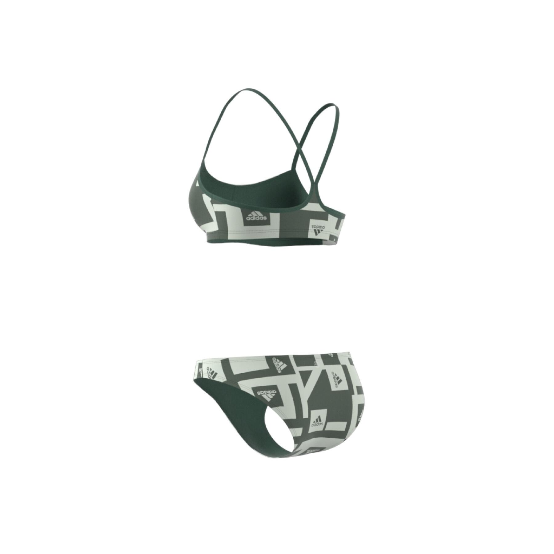 2-delig grafisch zwempak met logo voor dames adidas