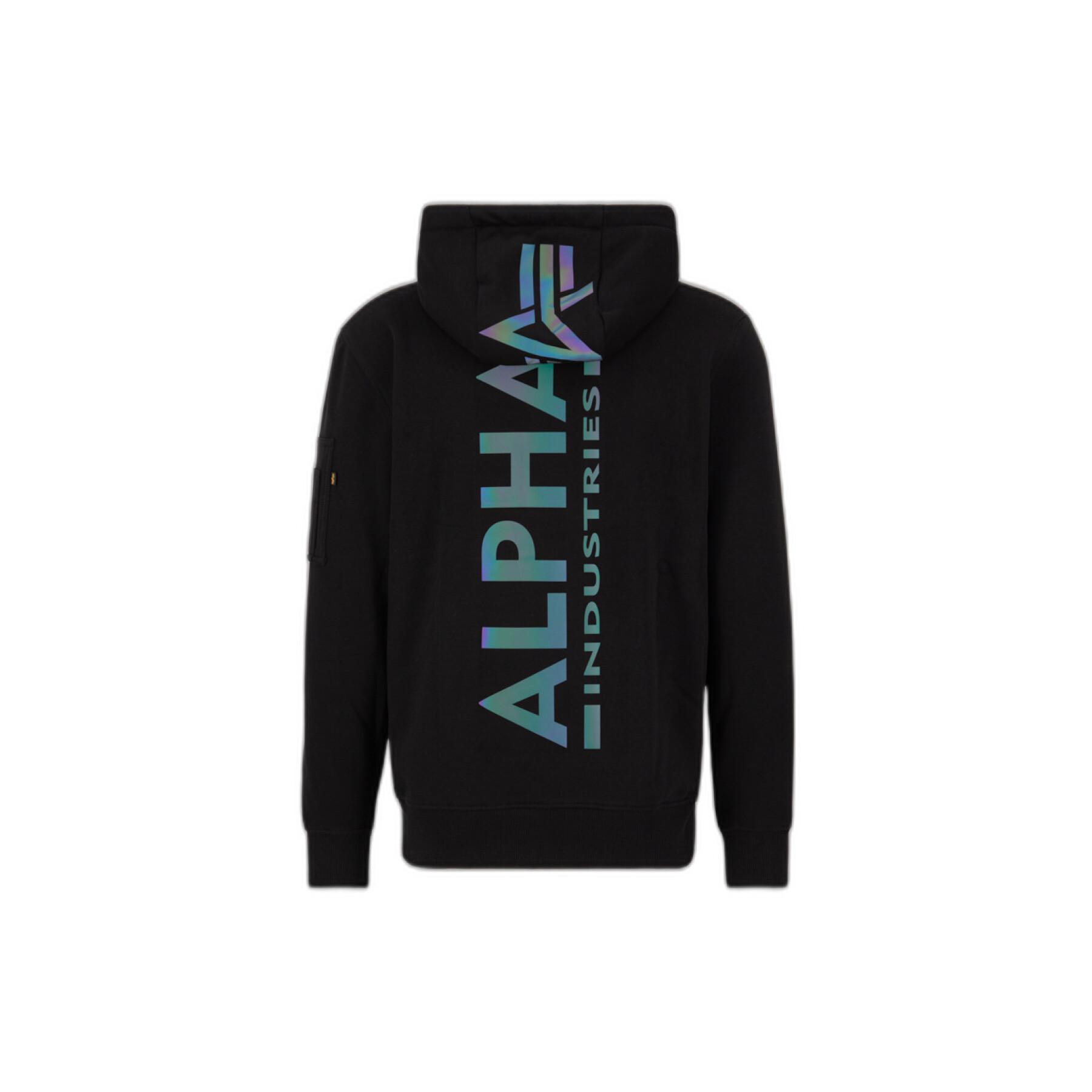 Hooded sweatshirt met rits Alpha Industries Basic Rainbow Reflective
