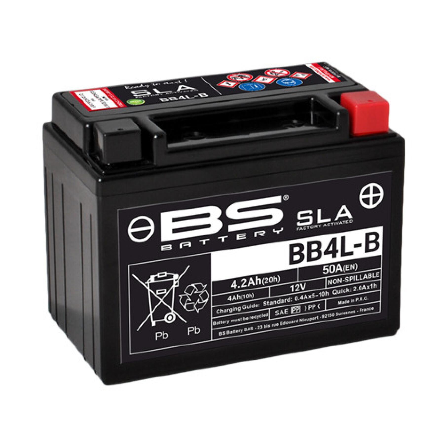 Motorfiets accu BS Battery SLA BB4L-B - C (10Hr) - C (20Hr)