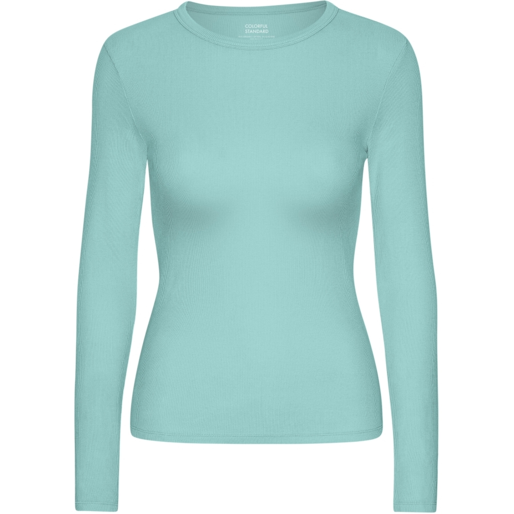 Dames-T-shirt met lange mouwen Colorful Standard Organic Teal Blue
