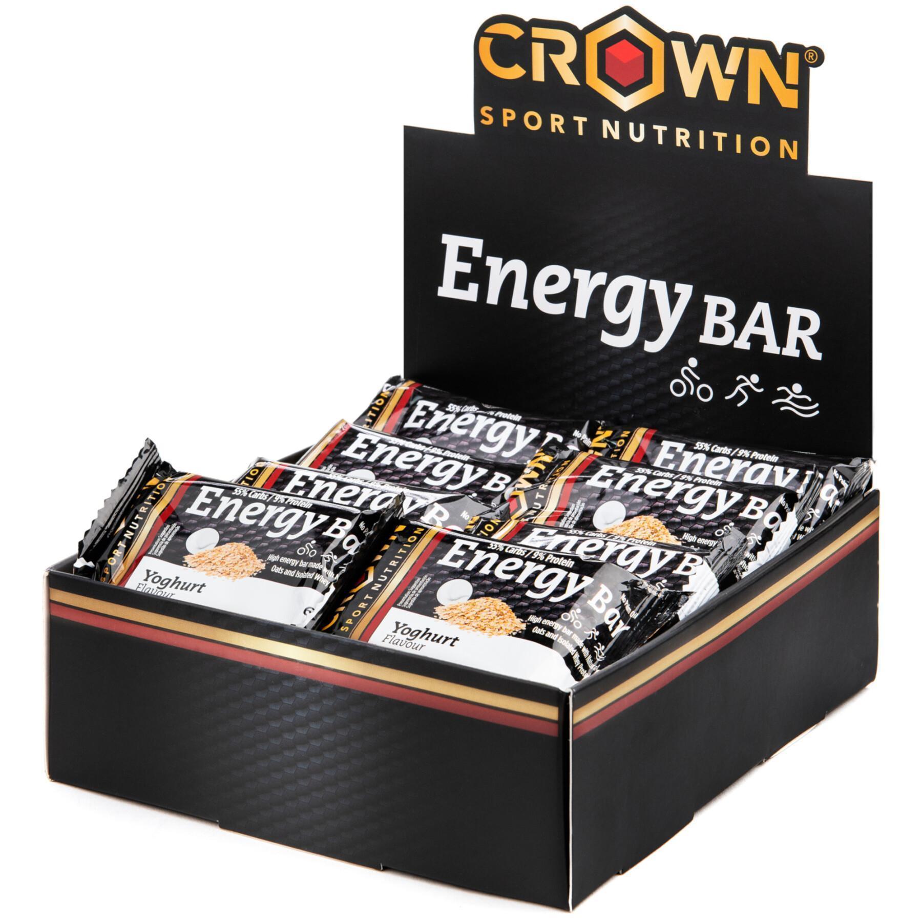 Set van 12 voedingsrepen Crown Sport Nutrition Energy - yaourt - 60 g