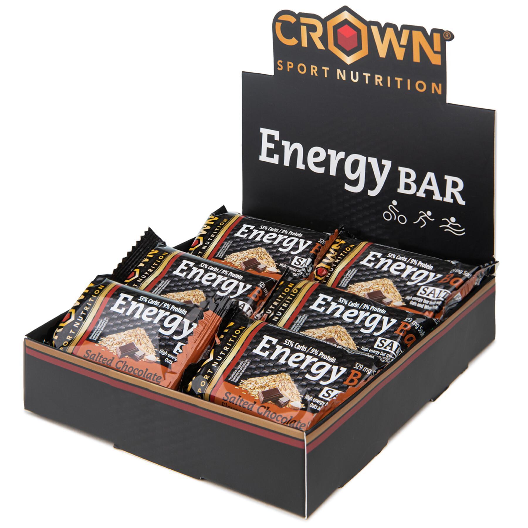 Set van 12 voedingsrepen Crown Sport Nutrition Energy - chocolat salé - 60 g