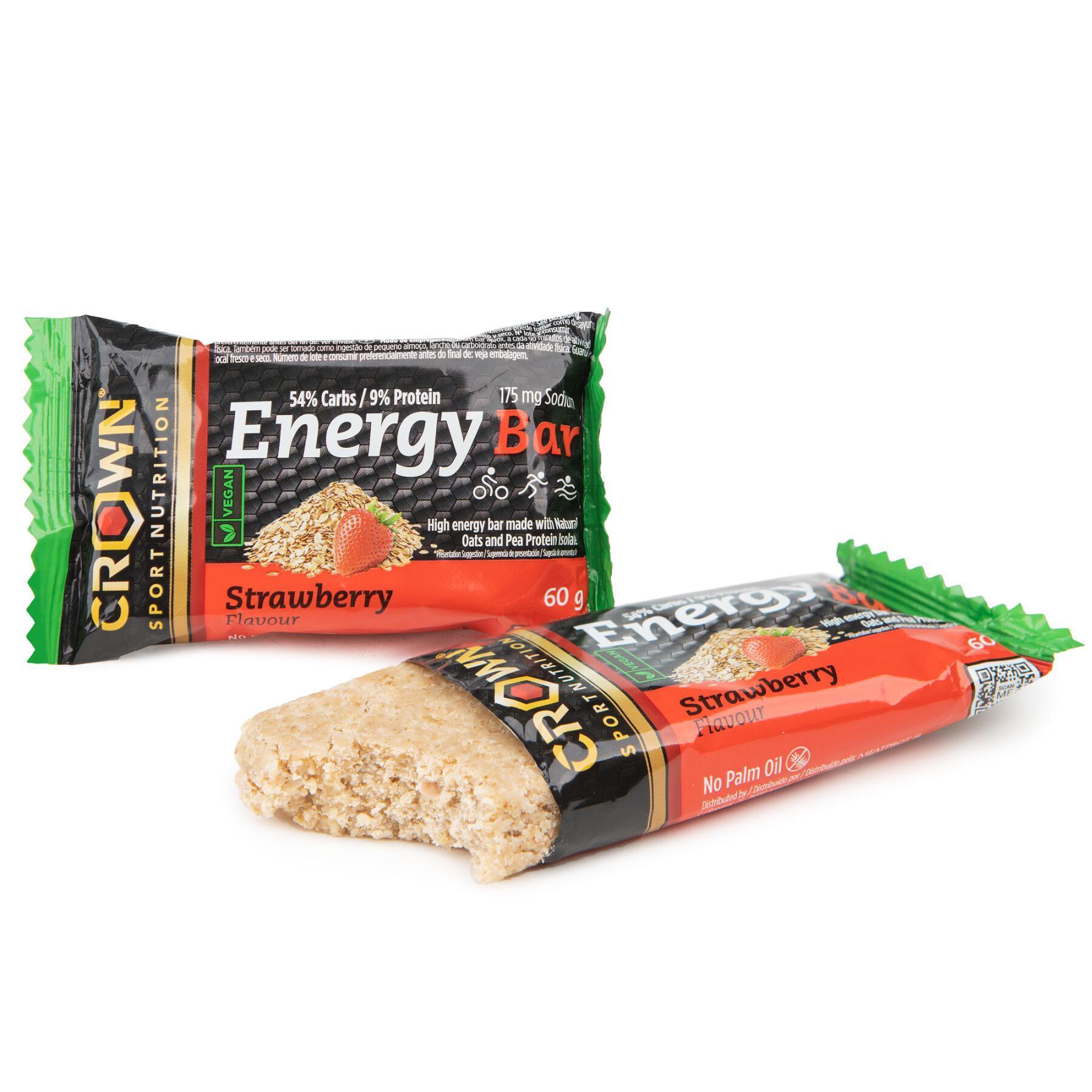 Veganistische Voedingsreep Crown Sport Nutrition Energy - fraise - 60 g