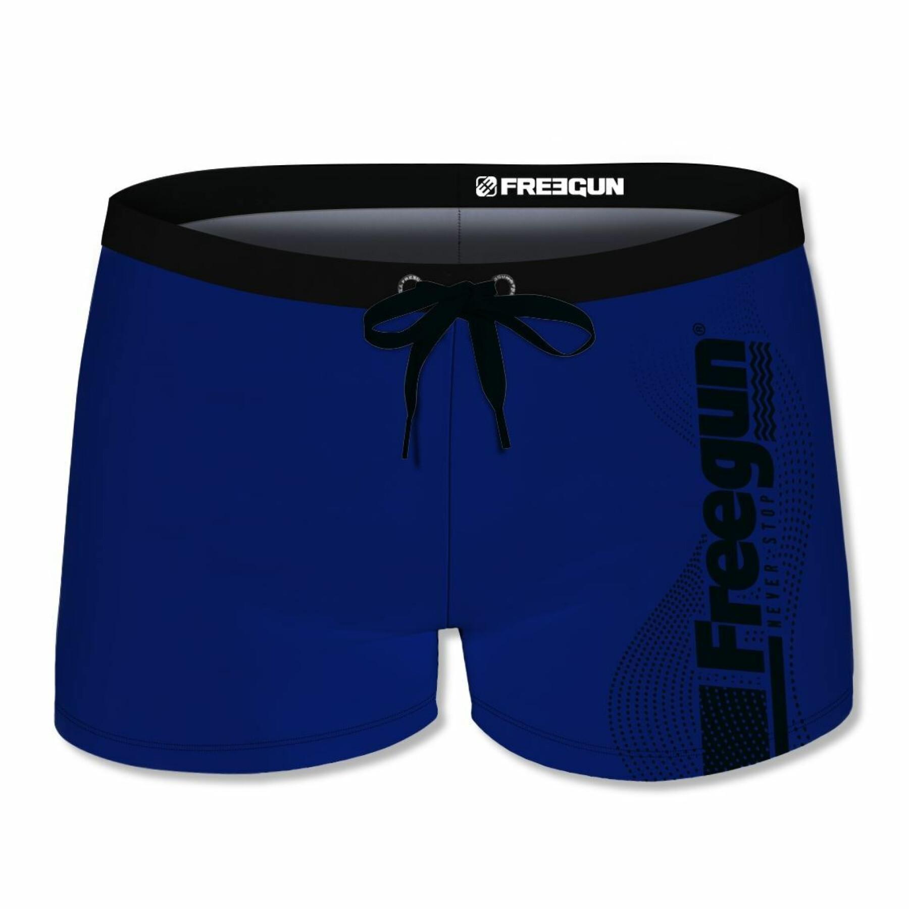 Effen gekleurde zwembroek met rubber logo Freegun