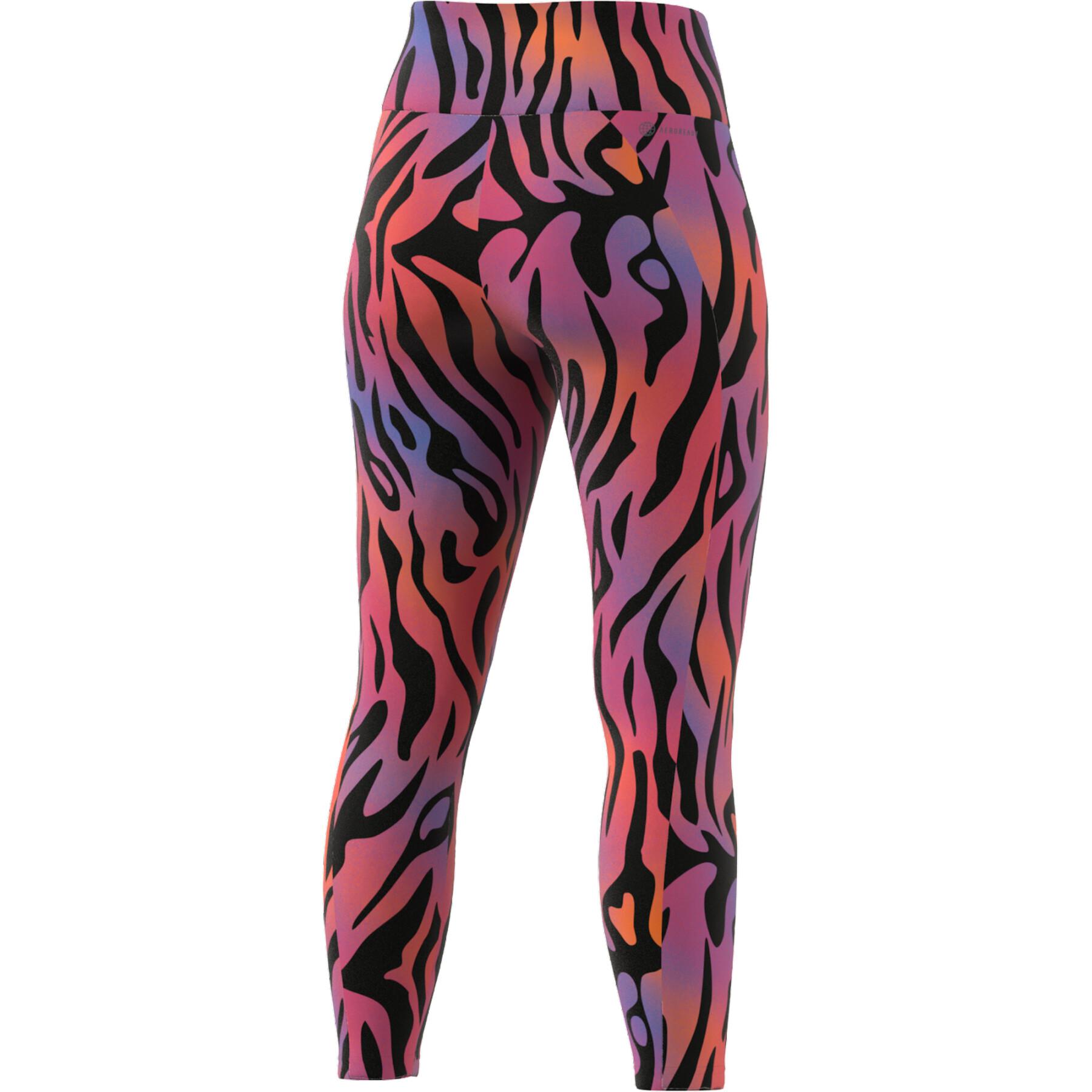 Dames legging adidas Running Essentials Tiger Print 7/8
