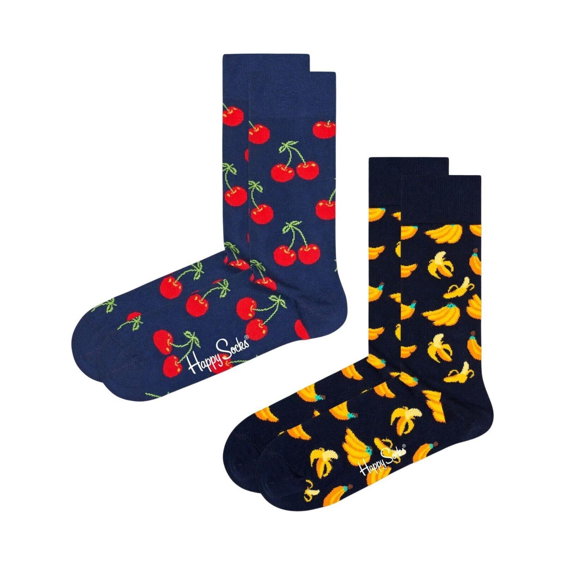 Set van 2 paar sokken Happy Socks Classic Cherry