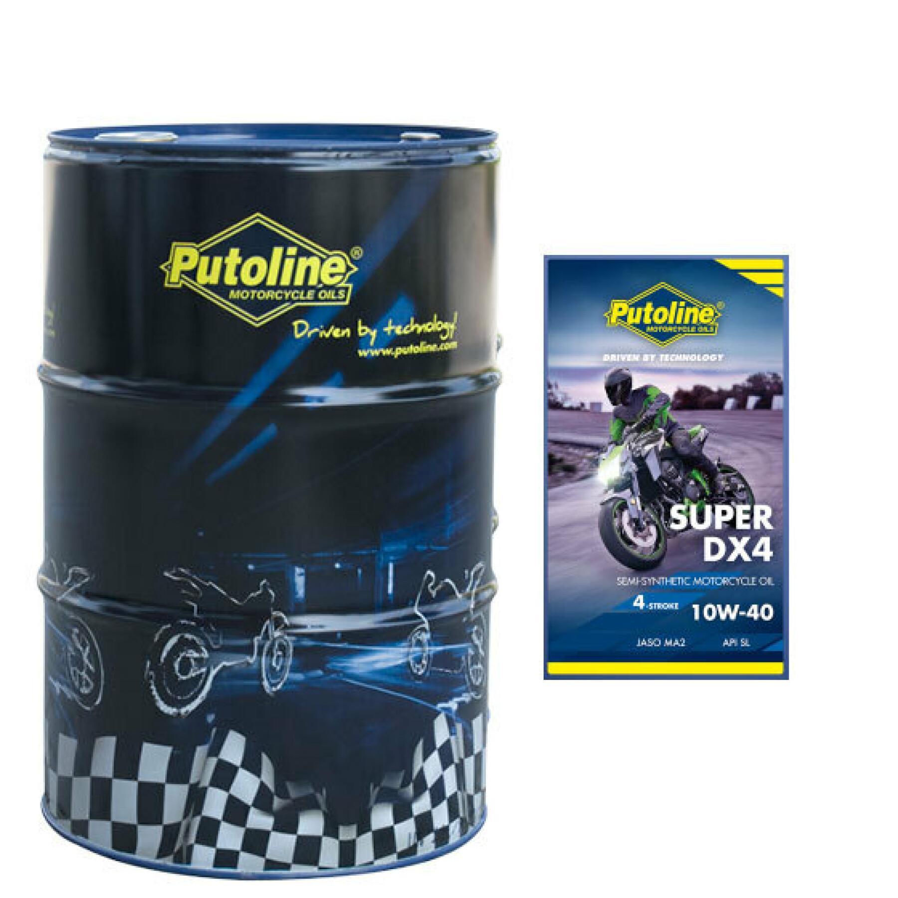Motorfietsolie 4t halfsynthetisch in vat Putoline 10W-40 Super DX4