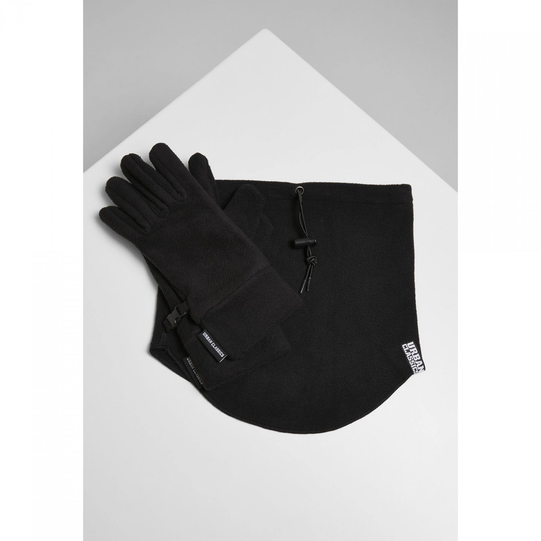 Handschoenen en choker Urban Classics fleece winter set