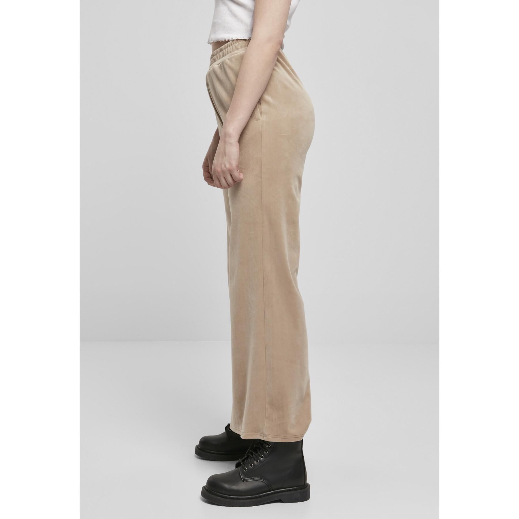 Damesbroek Urban Classics high waist straight velvet