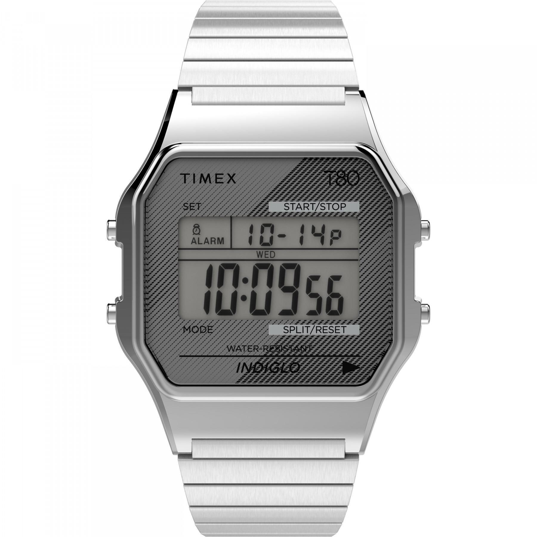 Kijk op Timex T80 34 mm Bracelet extensible en acier inoxydable