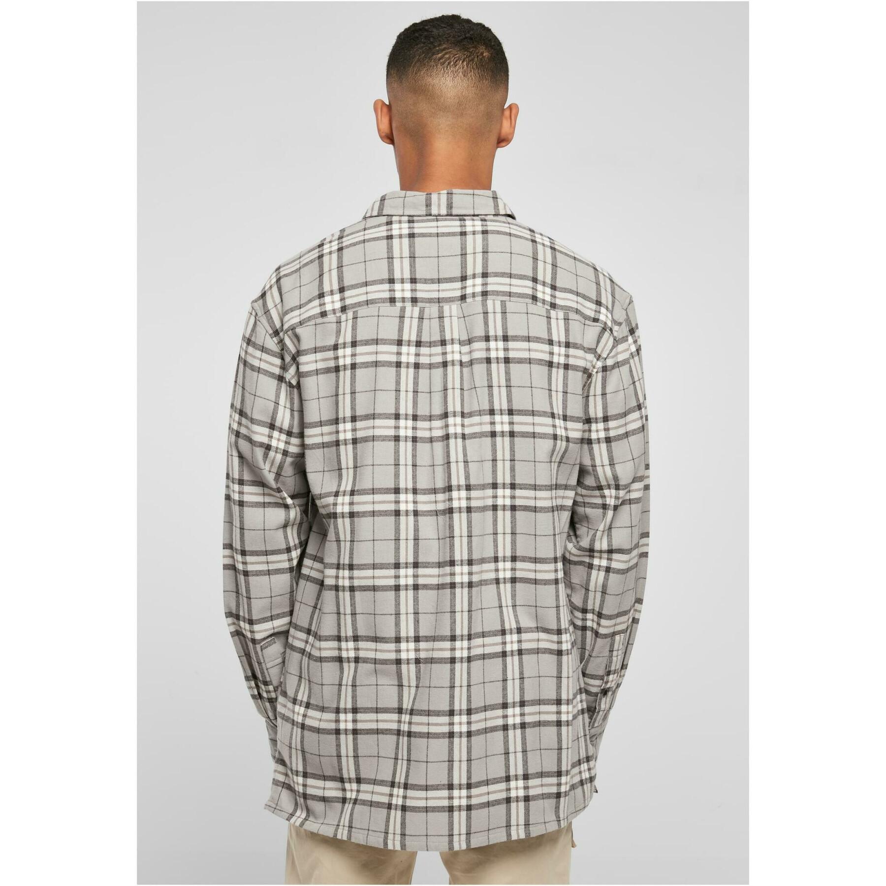 Overhemd Urban Classics Long Oversized Grey Check