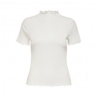 Dames-T-shirt Only manches courtes Emma col montant