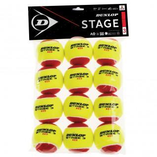 Set van 12 tennisballen Dunlop stage 3