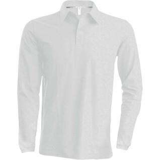 Poloshirt met lange mouwen Kariban blanc