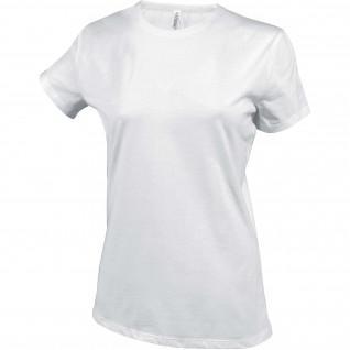 Dames-T-shirt Kariban Col Rond blanc