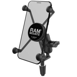 Motorfiets smartphone houder, korte arm, vorkstangbevestiging RAM Mounts X-Grip®