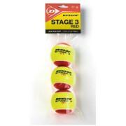 Set van 3 tennisballen Dunlop stage 3