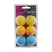 Set van 6 tafeltennisballen Dunlop 40+ nitro glow