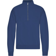 1/4 rits sweater Colorful Standard Organic Marine Blue