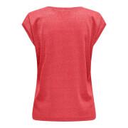 Dames-T-shirt met v-hals Only Silvery