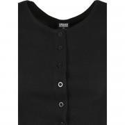 Dames-T-shirt Urban Classics cropped button up rib
